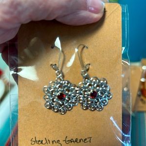 Sterling and garnet earrings